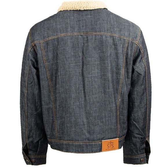 STS Ranchwear Men's Denim Jacket 2XL Blue Sherpa Fleece Collar [NEW WITH TAGS] - Picture 2 of 5
